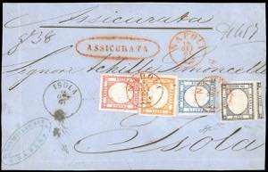 1861 - 1 grano nero, 2 grana azzurro chiaro, ... 