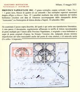 1862 - 1 grano nero, blocco di ... 