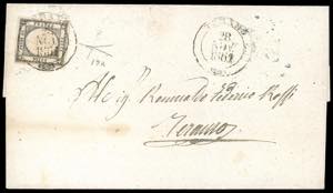 1861 - 1 grano grigio nero (19a), doppia ... 