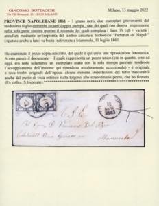 1861 - 1 grano nero, DOPPIA ... 