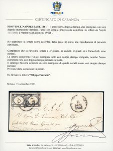 1861 - 1 grano nero, DOPPIA ... 