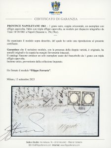 1861 - 1 grano nero, coppia ... 