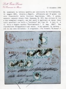 1861 - 2 grana azzurro chiaro ... 