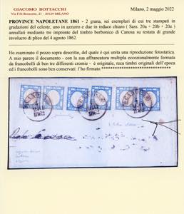 1862 - 2 grana, sei esemplari di ... 