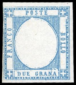 1861 - 2 grana celeste, senza effigie ... 