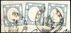 1861 - 2 grana azzurro ardesia ... 