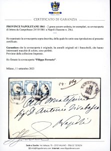 1861 - 2 grana azzurro ardesia ... 