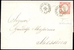 1862 - 5 grana rosso carminio (21), bel pli ... 
