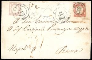 1861 - 5 grana rosa lilla (21b), leggermente ... 