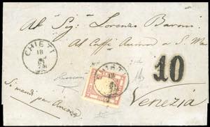 1861 - 5 grana lilla scuro (21d), perfetto, ... 