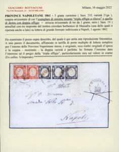 1862 - 5 grana carminio, coppia ... 