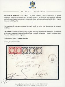 1862 - 5 grana carminio, coppia ... 
