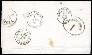 1862 - 5 grana rosa, STAMPA RECTO ... 