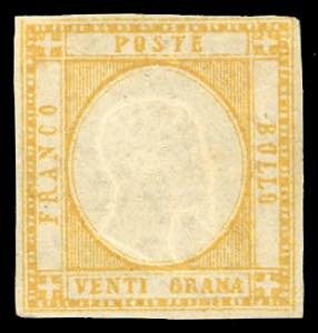 1861 - 20 grana giallo (23), margini giusti, ... 