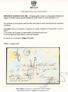 1862 - 20 grana giallo (23), corto ... 