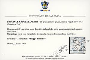 1861 - 50 grana azzurro grigio ... 