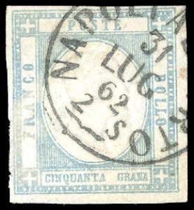 1861 - 50 grana azzurro grigio (24c), ... 