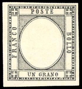 1861 - 1 grano nero (19), prova di stampa ... 