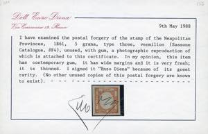 1861 - 5 grana vermiglio, falso ... 