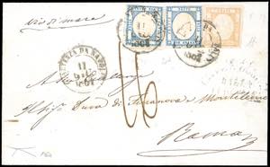 1861 - 10 grana arancio, falso per posta del ... 