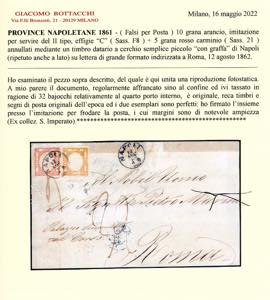 1862 - 10 grana arancio, falso per ... 