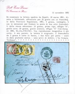 1861 - Falsi per posta: 20 grana ... 