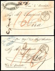 SARDEGNA-GRECIA 1857/58 - Due lettere non ... 