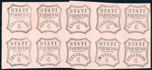 1857 - 6 cent. rosa chiaro, non emesso (1A), ... 