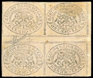 1852 - 1/2 baj grigio lilla (1c), ... 
