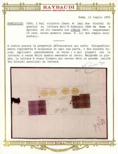 1866 - 1/2 baj violetto (1Aa), due ... 