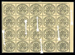 1863 - 3 baj giallo cromo (4A), ... 