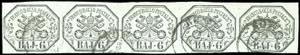 1852 - 6 baj grigio azzurrastro (7b), ... 