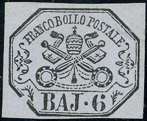 1864 - 6 baj lilla grigio, varietà di ... 
