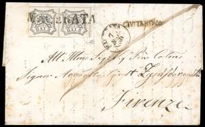 1854 - 8 baj bianco (9), coppia orizzontale, ... 