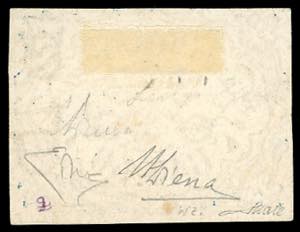 1852 - 50 baj azzurro, filigrana ... 