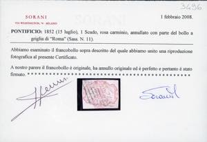 1852 - 1 scudo rosa carminio (11), ... 