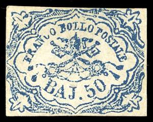 1864 - 50 baj azzurro oltremare scuro, ... 