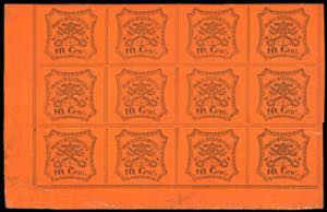 1867 - 10 cent. vermiglio arancio (17), ... 