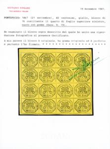 1861 - 40 cent. giallo (19), ... 