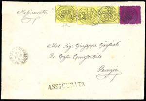 1870 - 20 cent. solferino, 40 cent. giallo, ... 