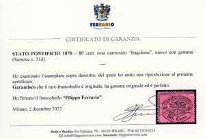1870 - 80 cent. rosa carminato ... 