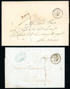 1860 - Due lettere non affrancate del ... 