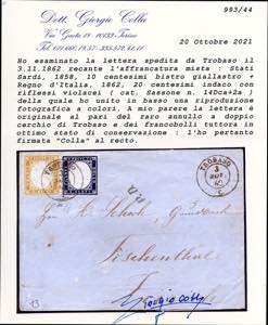 SARDEGNA-SVIZZERA 1862 - 10 cent. ... 