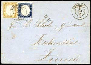 SARDEGNA-SVIZZERA 1862 - 10 cent. bistro ... 