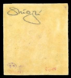 1851 - 5 cent. nero (1), gomma ... 