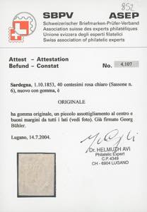 1853 - 40 cent. rosa chiaro (6), ... 