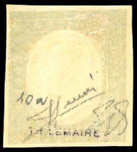 1854 - 5 cent. verde scuro, non ... 