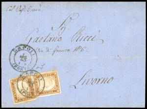 1863 - 10 cent. bistro (14E), due esemplari, ... 