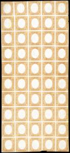 1863 - 10 cent. bistro chiaro (14Ea), foglio ... 