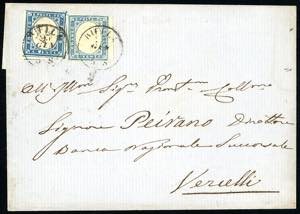 1861 - 20 cent., un esemplare celeste, ... 